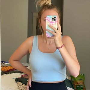 Light Blue Cropped Tank Top